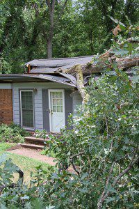 Roof storm damage